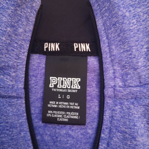 Pink Victoria's Secret Ladies Size Large Purple 1/4 Zip Fleece Lined Pullover - Picture 3 of 9